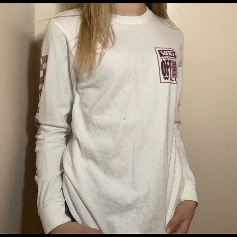 ★ white vans long sleeve
